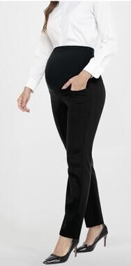 PACBREEZE Women's Maternity Pants for Work Over-Bump Black XXL New